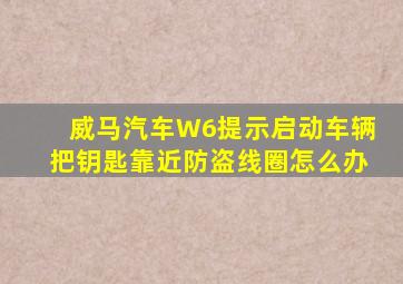 威马汽车W6提示启动车辆把钥匙靠近防盗线圈怎么办